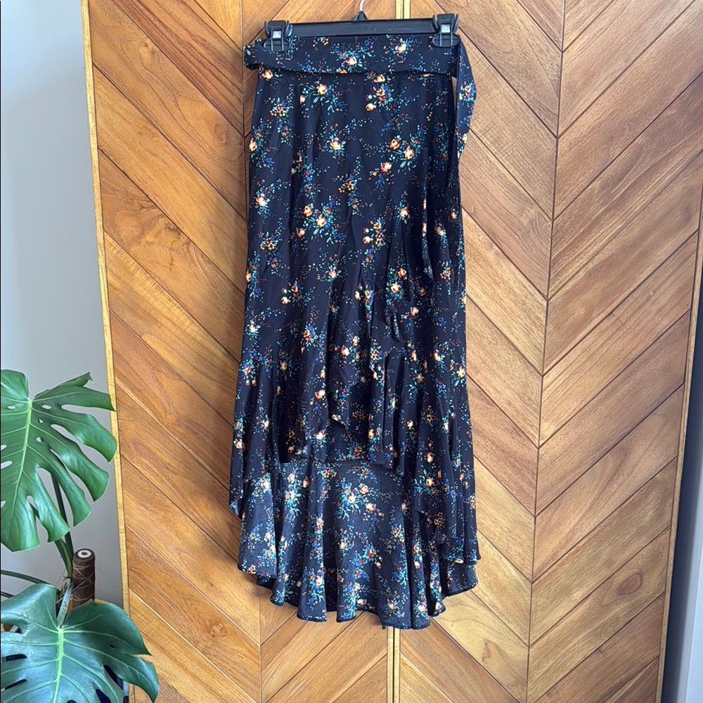 Sandro Black Floral Maxi Skirt